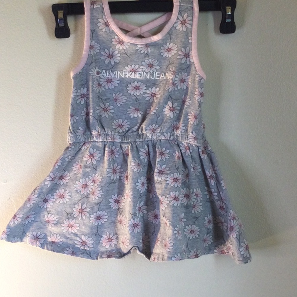 Calvin Klein Jeans Kids Floral Dress - Gray and Pink